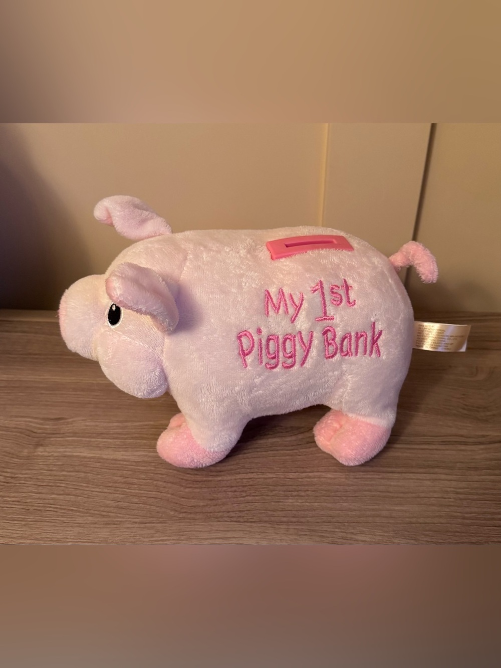 Dan Dee Plush Piggy Bank Toy - Pink "My 1st Piggy Bank"